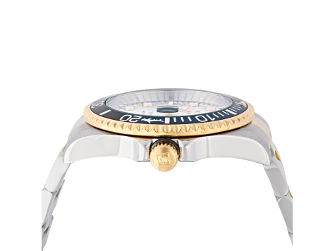 Invicta Men's Pro Diver 43mm White Dial Blue Bezel Two-tone Stainless Steel Quartz Watch