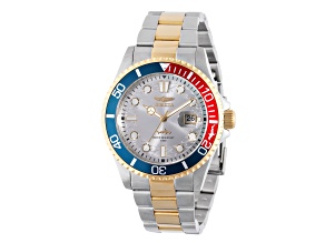 Invicta Men's Pro Diver 43mm White Dial Red and Blue Bezel Two-tone Stainless Steel Quartz Watch
