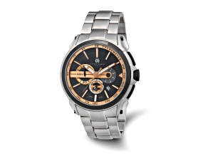Charles Hubert Stainless Steel Chronograph Black Dial Watch