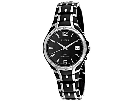 Pulsar Men's Classic Black Dial Black Stainless Steel Watch