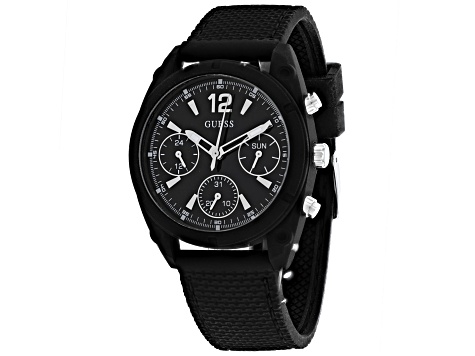 Guess Women's Classic Black Rubber Strap Watch