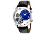 Christian Van Sant Men's Sprocket Auto-Quartz Navy Blue Dial, Black Leather Strap Watch