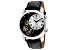 Christian Van Sant Men's Sprocket Auto-Quartz White Dial, Black Leather Strap Watch