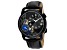 Christian Van Sant Men's Sprocket Auto-Quartz Black Dial, Black Leather Strap Watch
