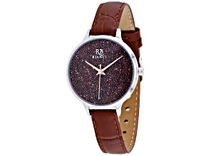 Roberto Bianci Women's Gemma Black Dial, Brown Leather Strap Watch