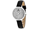 Roberto Bianci Women's Gemma Gray Dial, Black Leather Strap Watch