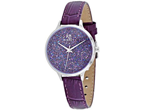 Roberto Bianci Women's Gemma Purple Dial, Purple Leather Strap Watch