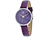 Roberto Bianci Women's Gemma Purple Dial, Purple Leather Strap Watch