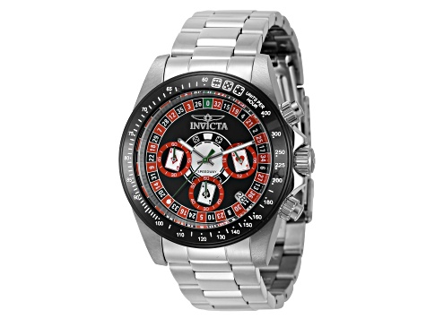 Invicta Speedway Casino Royale 39.5mm Black Dial Stainless Steel Quartz Watch