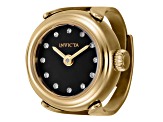 Invicta Women's Angel Mini 17.5mm Quartz Yellow Stainless Steel Black Dial Ring Watch