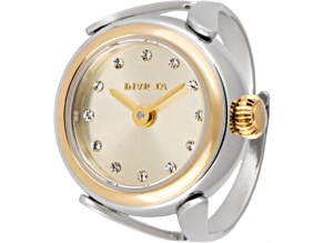 Invicta Women's Angel Mini 17.5mm Quartz Stainless Steel Yellow Dial and Bezel Ring Watch