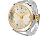 Invicta Women's Angel Mini 17.5mm Quartz Stainless Steel Yellow Dial and Bezel Ring Watch