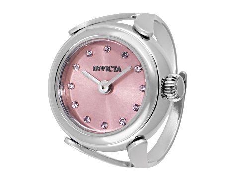 Invicta Women's Angel Mini 17.5mm Quartz Stainless Steel Pink Dial Ring Watch