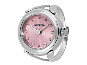 Invicta Women's Angel Mini 17.5mm Quartz Stainless Steel Pink Dial Ring Watch