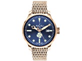Mathey Tissot Men's Elica Blue Dial, Rose Stainless Steel Watch
