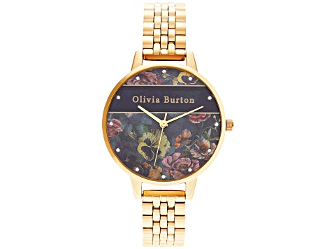 Olivia Burton Women's Pale Floral Design Dial Yellow Stainless Steel Watch