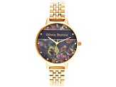 Olivia Burton Women's Pale Floral Design Dial Yellow Stainless Steel Watch