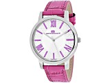 Oceanaut Women's Moon White Dial, Pink Leather Strap Watch