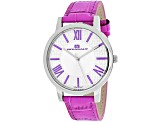 Oceanaut Women's Moon White Dial, Purple Leather Strap Watch