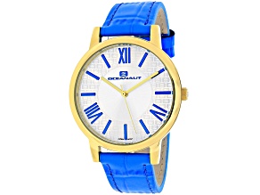 Oceanaut Women's Moon White Dial, Baby blue Leather Strap Watch