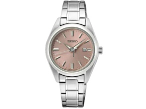 Seiko Men's Classic Pink Dial Stainless Steel Watch