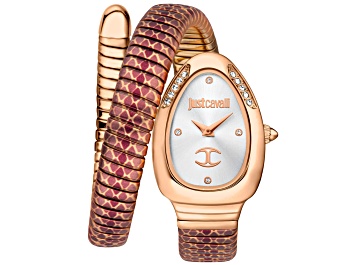 Picture of Just Cavalli Women's Snake White Dial, Rose Bezel, Multicolor Stainless Steel Watch