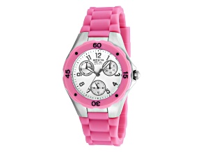 Invicta Angel 38mm White Dial Silicone Band Quartz Watch