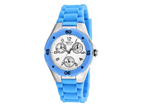 Invicta Angel 38mm White Dial Silicone Band Quartz Watch
