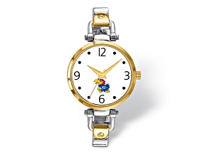 LogoArt University of Kansas Elegant Ladies Two-tone Watch