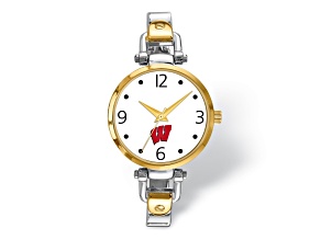 LogoArt University of Wisconsin Elegant Ladies Two-tone Watch