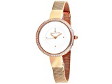 Christian Van Sant Women's Reign White Dial, Rose Stainless Steel Watch