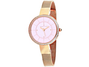 Christian Van Sant Women's Reign Pink Dial, Rose Stainless Steel Watch