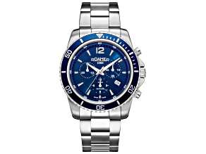 Roamer Men's Nautic Chrono 100 43mm Quartz Blue Dial Stainless Steel Watch