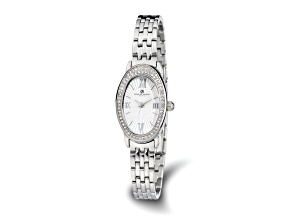 Charles Hubert Ladies Stainless Steel Crystal Bezel 21x32mm Watch