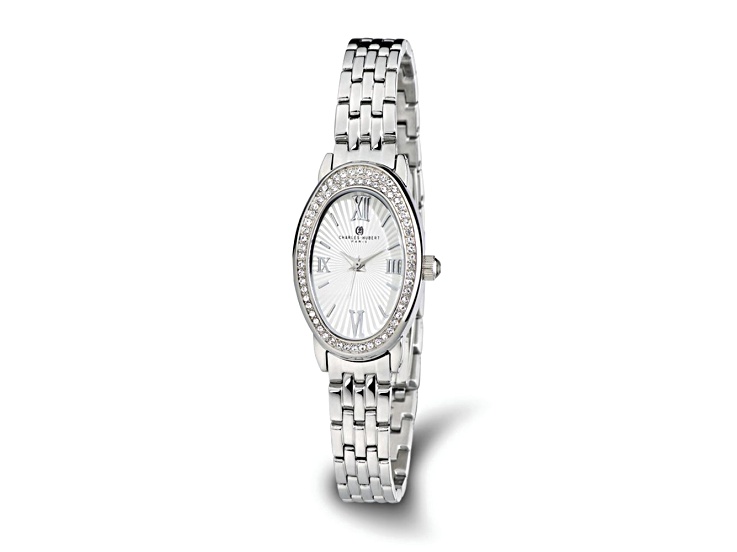 Charles Hubert Ladies Gold Tone Watch - Swarovski Crystal Bezel - 21x32mm Charles Hubert Ladies Two-Tone Off-White Dial Watch main image 2