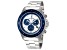 Glycine Men's Combat Chronograph 43mm Quartz White Dial Blue Bezel Stainless Steel Watch