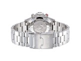 Glycine Men's Combat Chronograph 43mm Quartz Black Dial Burgundy Bezel Stainless Steel Watch