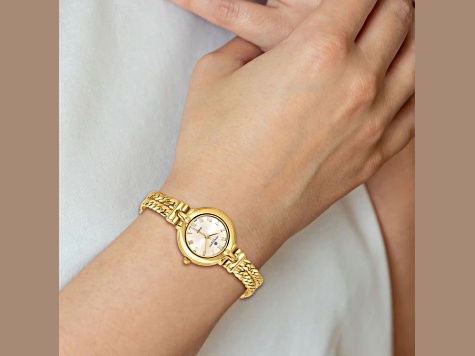 Ladies Charles Hubert Gold-finish Gold Dial Chain Bracelet Watch