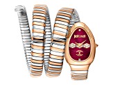 Just Cavalli Women's Cosenza Red Dial Two-tone Stainless Steel Signature Snake Watch