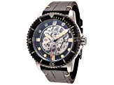 Thomas Earnshaw Men's Admiral Pole 43mm Black Dial Black Leather Watch