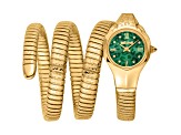 Just Cavalli Women's Ravenna Green Dial, Yellow Stainless Steel Watch