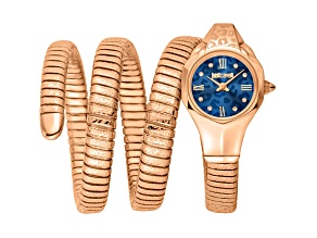 Just Cavalli Women's Ravenna Blue Dial, Rose Stainless Steel Watch