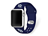 Gametime MLB Tampa Bay Rays Navy Silicone Apple Watch Band (42/44mm M/L). Watch not included.