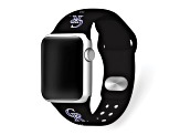Gametime MLB Colorado Rockies Black Silicone Apple Watch Band (42/44mm M/L). Watch not included.