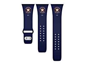 Gametime MLB Houston Astros Navy Silicone Apple Watch Band (42/44mm M/L). Watch not included.