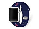 Gametime MLB Los Angeles Angels Navy Silicone Apple Watch Band (42/44mm M/L). Watch not included.