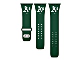 Gametime MLB Oakland Athletics Green Silicone Apple Watch Band (42/44mm M/L). Watch not included.