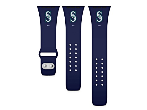 Gametime MLB Seattle Mariners Navy Silicone Apple Watch Band (42/44mm M ...