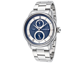 Thomas Earnshaw Men's Longitude 42mm Quartz Blue Dial Gray Leather Strap Watch