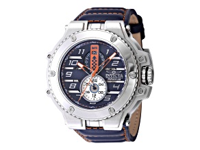 Invicta Invicta Racing Downforce 58.5mm Blue Dial Gray Bezel Blue Leather Strap Quartz Watch